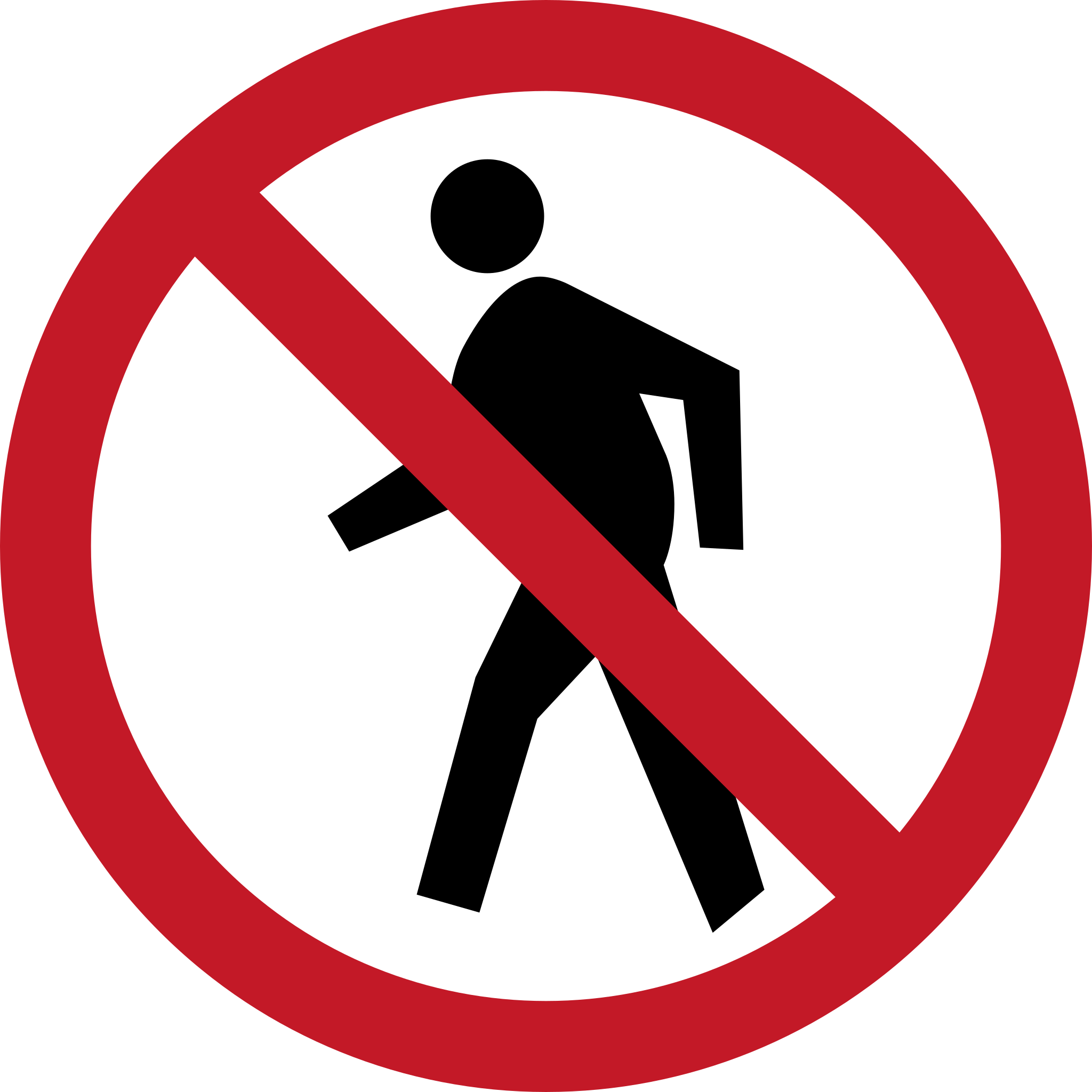 No Pedestrian Crossing Sign