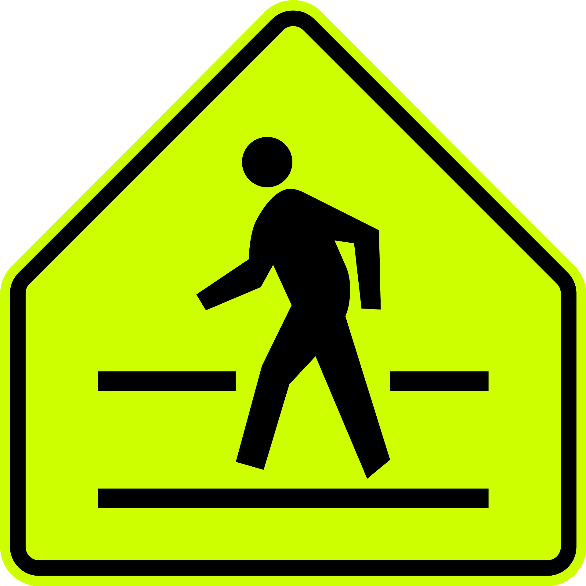 Pedestrian Crossing Ahead Sign